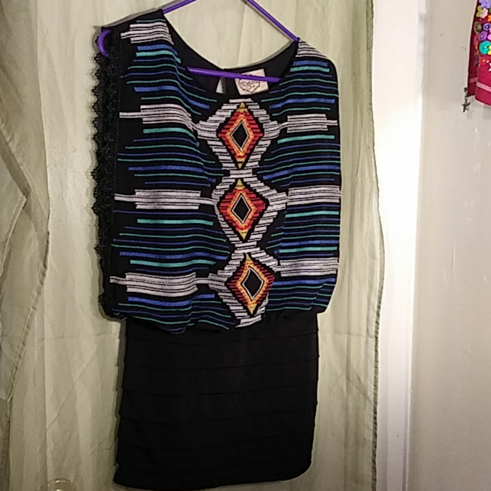 Black mini evening dress